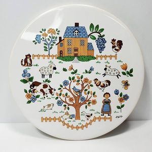 Country Home by Jamestown Vintage Round Ceramic Tile